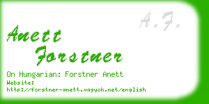 anett forstner business card